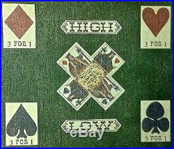 Antique DIANA card game layout board authentic Old West artifact 29 X 54