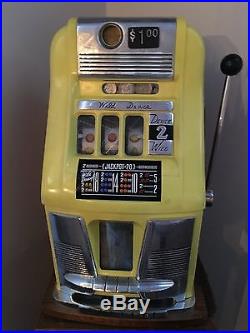 Antique High Top Mills 1940's Wild Deuce Slot Machine $1.00