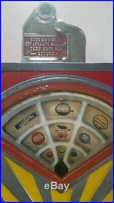 Antique Jennings 1 Cent Coin Op Little Duke Slot Machine Double Jackpot