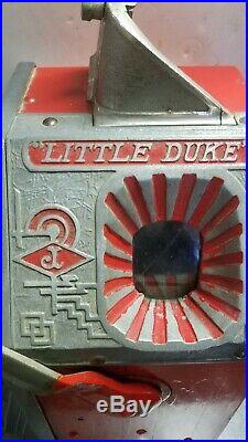 Antique Jennings 1 Cent Coin Op Little Duke Slot Machine Double Jackpot