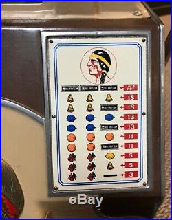 Antique Jennings 10 Cent Indian Chief Slot Machine Working Great With Manual