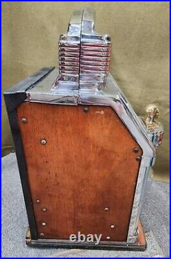 Antique Jennings 10c Club Chief Tic Tac Toe Slot Machine- Nice Chrome Mechanics
