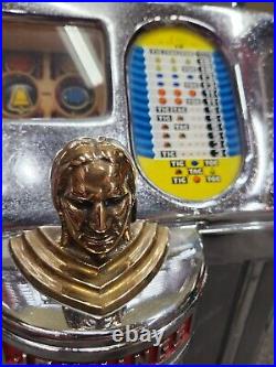 Antique Jennings 10c Club Chief Tic Tac Toe Slot Machine- Nice Chrome Mechanics
