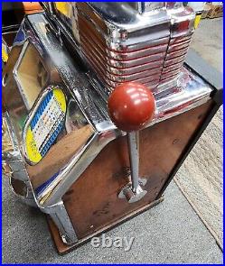 Antique Jennings 10c Club Chief Tic Tac Toe Slot Machine- Nice Chrome Mechanics