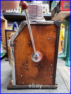 Antique Jennings 10c Club Chief Tic Tac Toe Slot Machine- Nice Chrome Mechanics