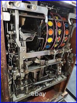 Antique Jennings 10c Club Chief Tic Tac Toe Slot Machine- Nice Chrome Mechanics