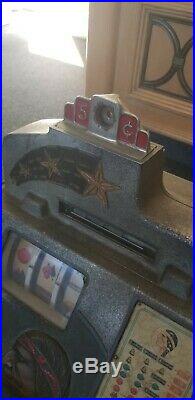 Antique Jennings 5 Cent 4 Star Indian Chief Slot Machine