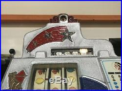 Antique Jennings 5 Cent 4 Star Indian Chief Slot Machine Beautifully Restored