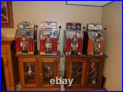 Antique Jennings 5 Cent Slot Machine Red New Frontier Hotel Light Up Star Chief