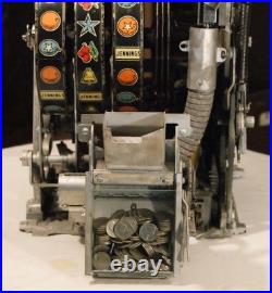 Antique Jennings 5 Cent Slot Machine Red New Frontier Hotel Light Up Star Chief