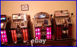 Antique Jennings 5 Cent Slot Machine Red New Frontier Hotel Light Up Star Chief