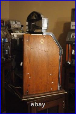 Antique Jennings 5 Cent Slot Machine Red New Frontier Hotel Light Up Star Chief