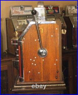Antique Jennings 5 Cent Slot Machine Red New Frontier Hotel Light Up Star Chief