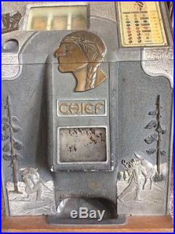 Antique Jennings Chief Indian Native American 10 Cent Slot Machine