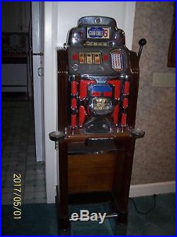 Antique Jennings Club Chief 5 cent Slot Machine withstand Works Late 1930's-1940's