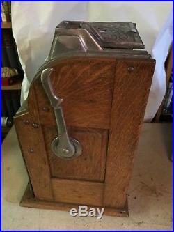 Antique Jennings Goose Neck Slot Machine Coin Op Cabinet Case With Handle Look