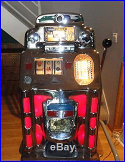 Antique Jennings Lighted Chinese Front 10 Cent Slot Machine
