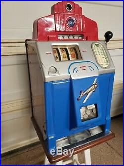Antique Jennings Sky Chief Jackpot Slot Machine Vintage Nickle Free Shipping