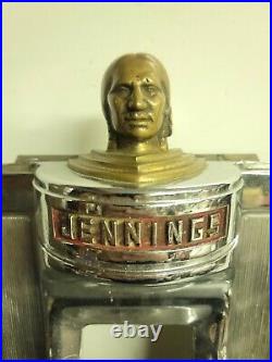 Antique Jennings Slot Machine Rare Indian Head Front Casting
