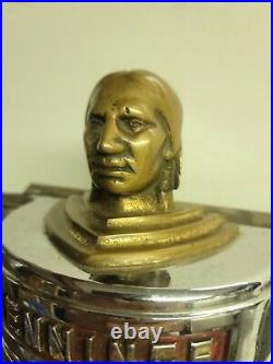 Antique Jennings Slot Machine Rare Indian Head Front Casting