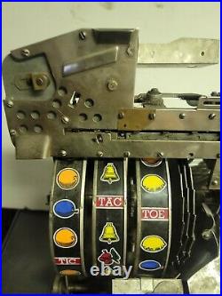 Antique Jennings Slot Machine Tic Tac Toe Mechanism W Jackpot For Parts Repair