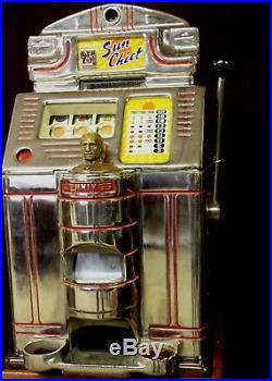 Antique Jennings Sun Chief Slot Machine 25 cent