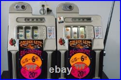 Antique MILLS DOUBLE Golden Gate 10 cent Slot Machines RARE