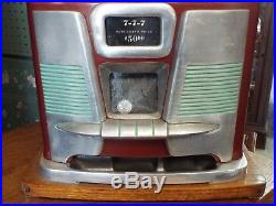 Antique MILLS HI-TOP 25c Cent 3 Reel Manual SLOT MACHINE $50 Jackpot WORKS