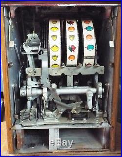 Antique MILLS HI-TOP 25c Cent 3 Reel Manual SLOT MACHINE $50 Jackpot WORKS
