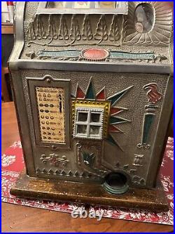 Antique Mills $. 05 Slot Machine withCoin Box in Original Condition