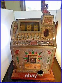 Antique Mills 10 Cent Art Deco Slot Machine, c. 1925 Gooseneck WORKS GREAT