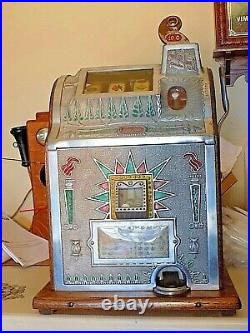 Antique Mills 10 Cent Art Deco Slot Machine, c. 1925 Gooseneck WORKS GREAT