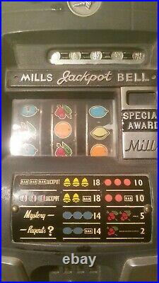 Antique Mills 10 Cent Coin Op Jackpot Bell Slot Machine Special Award