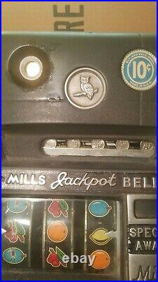 Antique Mills 10 Cent Coin Op Jackpot Bell Slot Machine Special Award