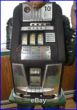 Antique Mills 10 Cent One Arm Bandit Cowboy Figure Slot Machine