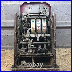 Antique Mills 10¢ Coin Operated Slot Machine needs work, read description