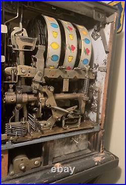Antique Mills 10 cent Black Cherry Slot Machine Vtg Coin Op Trade Stimulator