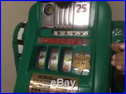 Antique Mills 25 cents One Arm, SHERIFF figure Statue Slot Machine