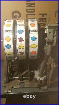 Antique Mills 5 Cent Black Cherry Coin Op Slot Machine With Jackpot Beautiful