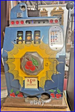 Antique Mills 5 Cent Bursting Cherry Slot Machine