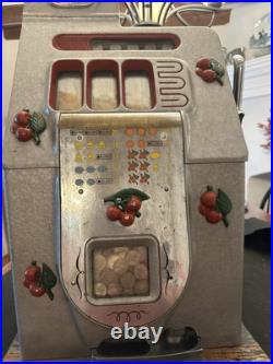 Antique Mills 5 Cent Slot Machine Cherries Not Working but Close