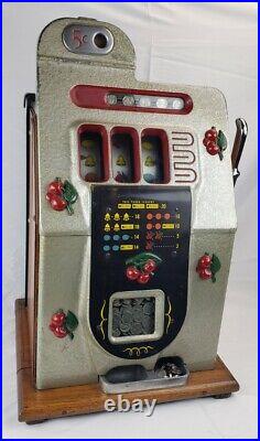 Antique Mills 5 cent Black Cherry Slot Machine Vintage Coin Op Trade Stimulator