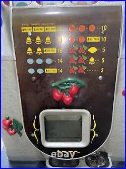 Antique Mills Black Cherry 10 Cent Slot Machine Must See