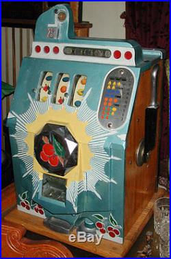 Antique Mills Bursting Cherry 25c Slot Machine Nice Condition, Mech GoneThrough
