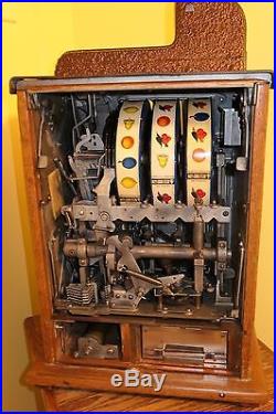 Antique Mills Bursting Cherry 25c Slot Machine Works Perfectly