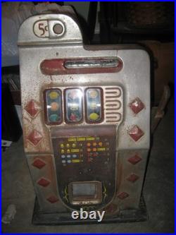 Antique Mills Diamond 5 Cent Slot Machine, For Restoration, UPS/Fed Ex Shippable