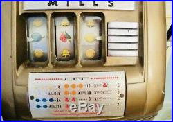Antique Mills Five (5) Cent Hi-top Slot Machine Coin-op Art Deco Works Great