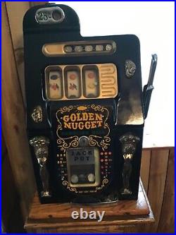 Antique Mills Golden Nugget Slot Machine, 25 cent