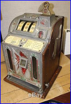 Antique Mills Liberty Bell 5 Cent Mint & Jackpot Front Vendor Slot Machine