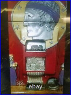 Antique Mills Roman Head 5 Cent Coin Op Slot Machine Original